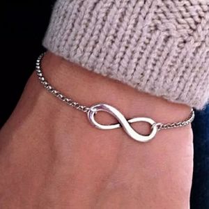 NEW 925 STERLING SILVER PLATED INFINITY BRACELET